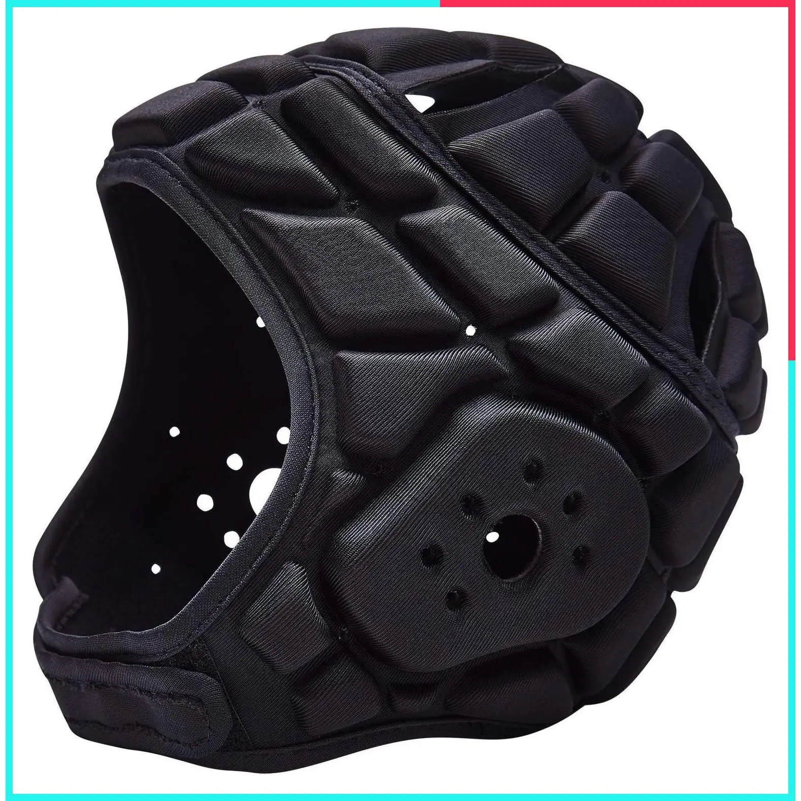 Soft Shell Flag Football Helmet 7v7 Rugby Scrum Cap Padded Soccer Goalie Headgear Adjustable Head Protector for Youth Kids Adults