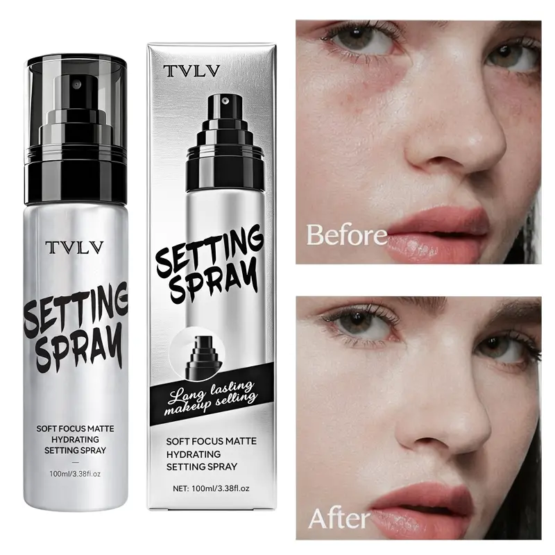Long Lasting Soft Focus Makeup Setting Spray Hydrating Formula Oil Balancing Shine Free Waterproof Anti Rub Mist Create Makeup Barrier Compact Carry Size Fits All Makeup Looks