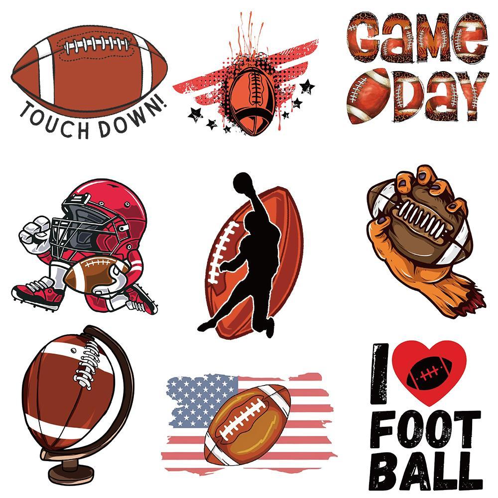 Football Themed Sticker, 50pcs/set Waterproof Self Adhesive Decor Paper, Decor Sticker for Gift Greeting Card Water Bottle Laptop Phone