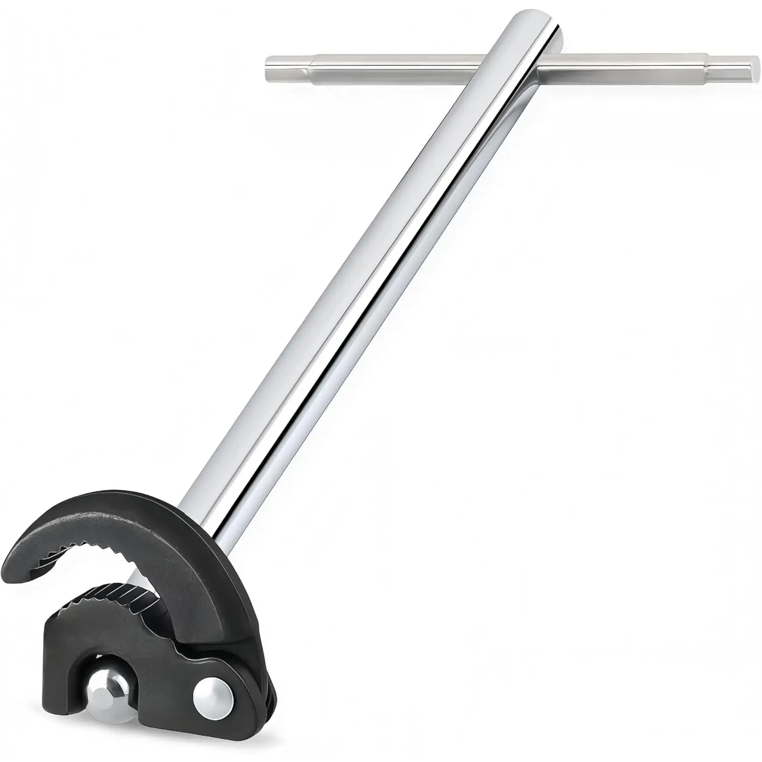 GJAHSH 11 Inch Adjustable Basin Wrench, Long Handle Sink Wrench with 180° Pivoting Head, Heavy Duty Carbon Steel Faucet Nut Spanner for Tight Spaces, Plumbing Tool for Under Sink Valves and Supply Lines