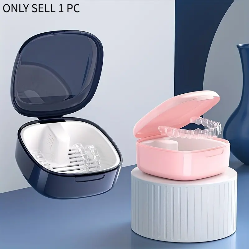 Waterproof & Moisture-Resistant Lockable -Recommended Orthodontic Case Suitable For Braces, Aligners (Invisalign), Dentures Storage - Lockable Dental Organizer Box