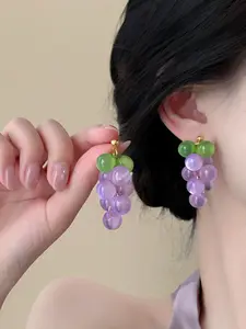 「Handmade Grape Cluster Earrings, Sweet and Fresh Fruit Jewelry, Summer Design, Perfect for Any Occasion, Ideal Gift Idea🎁」
