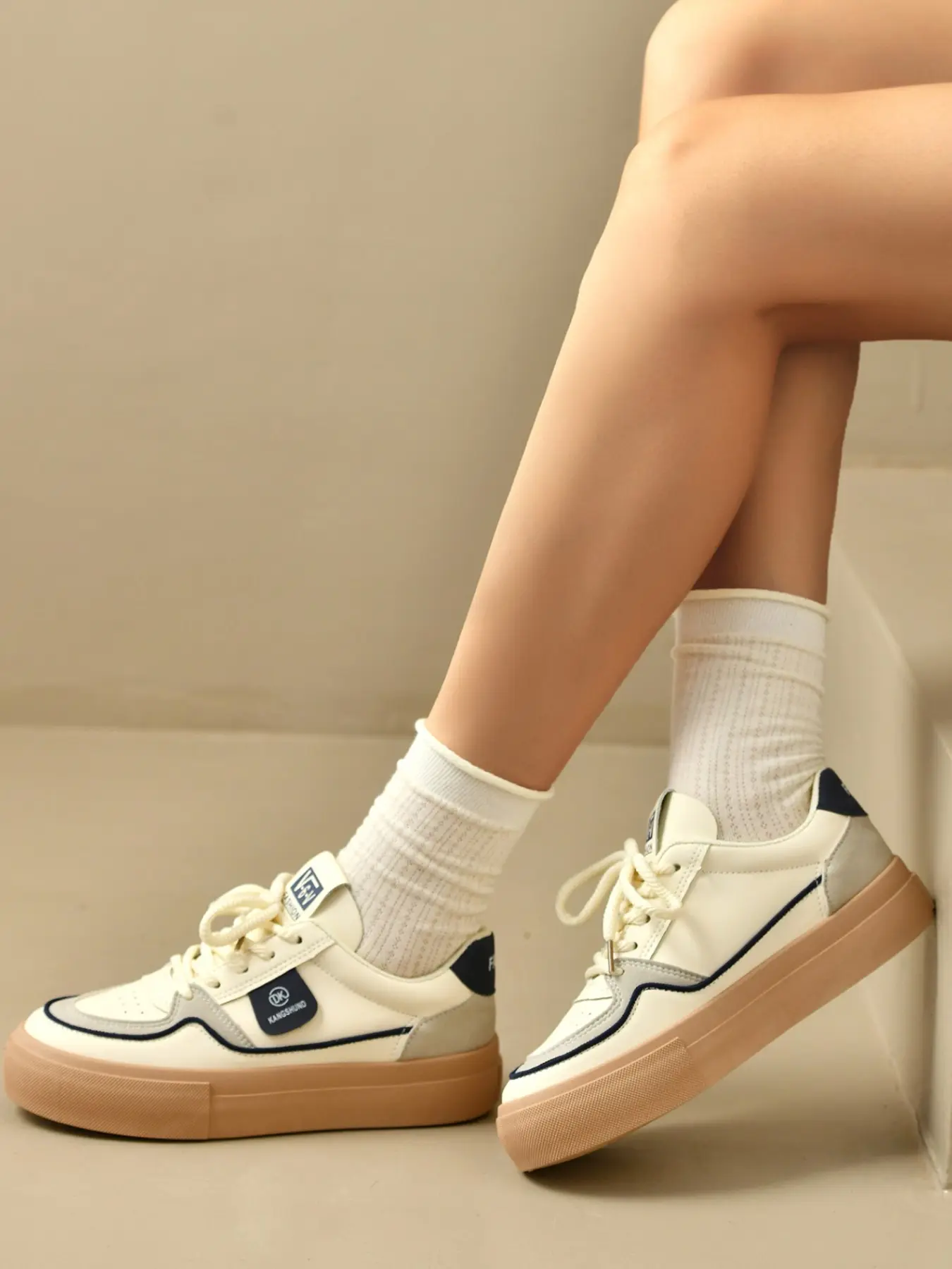 Meadow Color Thick Sole Board Shoes, Korean Style Casual Women's Shoes, Campus Commute Shopping Versatile Retro Sneakers