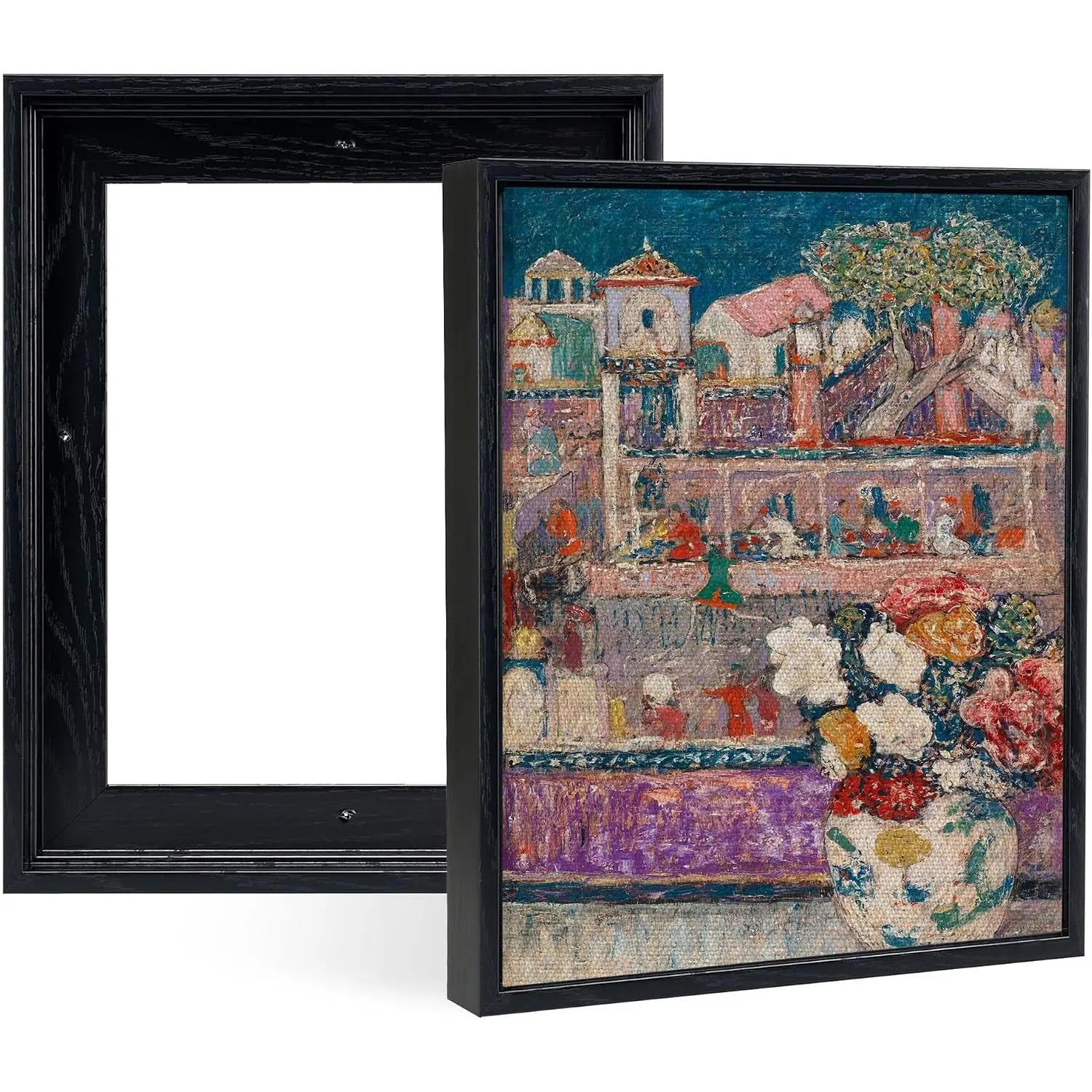 2 Pack 8x10 Black Canvas Floater Frame, 0.9" Deep Floating Frame for Canvas Art Prints