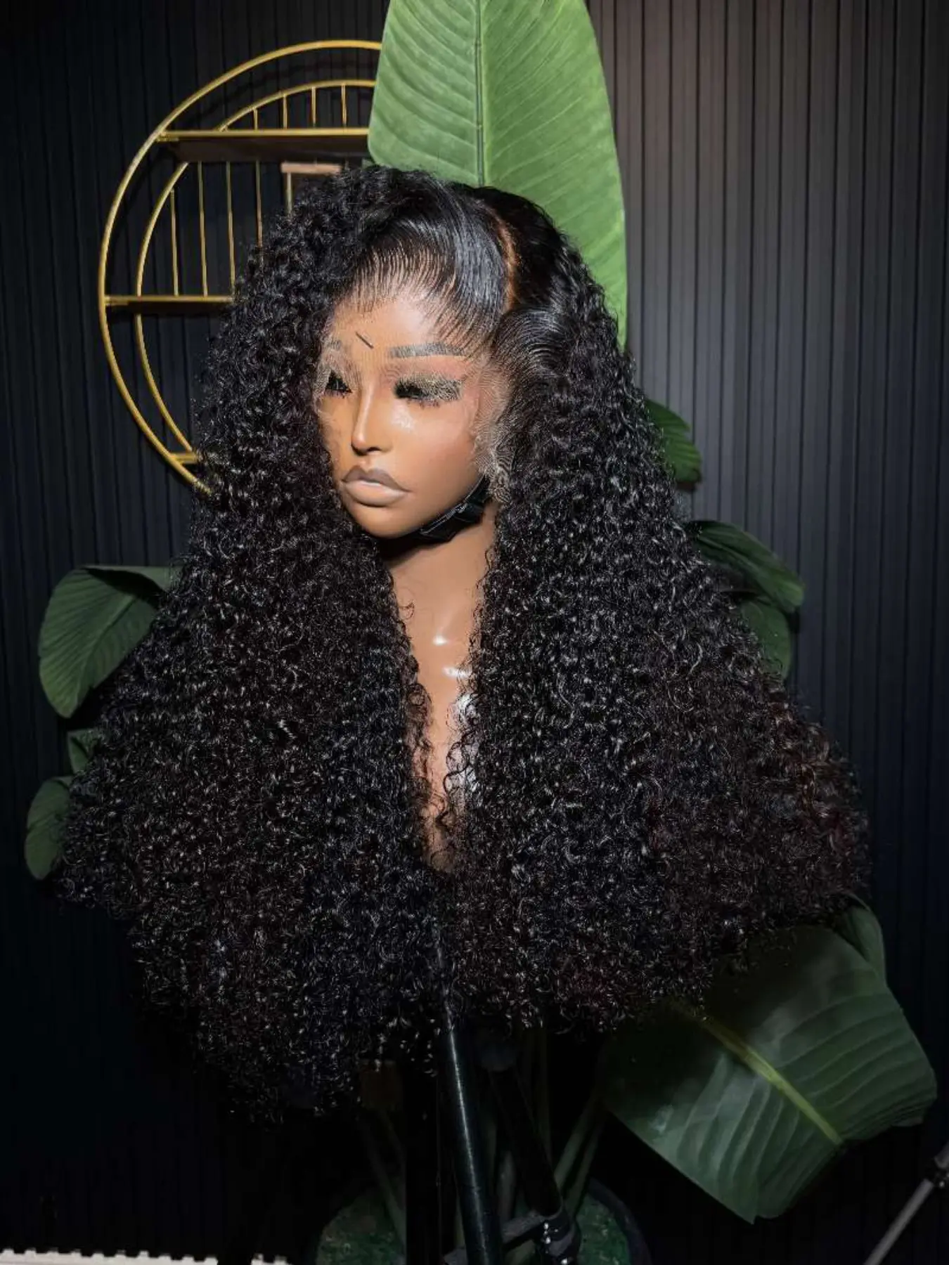 26 inch long female curly T-shaped wig, 180 density black curly wig, 13x4x1 high temperature resistant non adhesive wig, breathable and soft lace front wig for daily wear, baby hair pre combed and freely divided, specially designed for black women's wigs