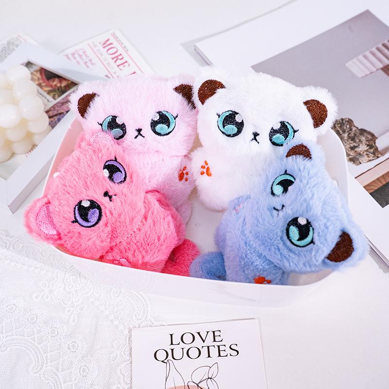 New cute long-tailed Siamese cat plush toy with bell, adorable cat bag accessory