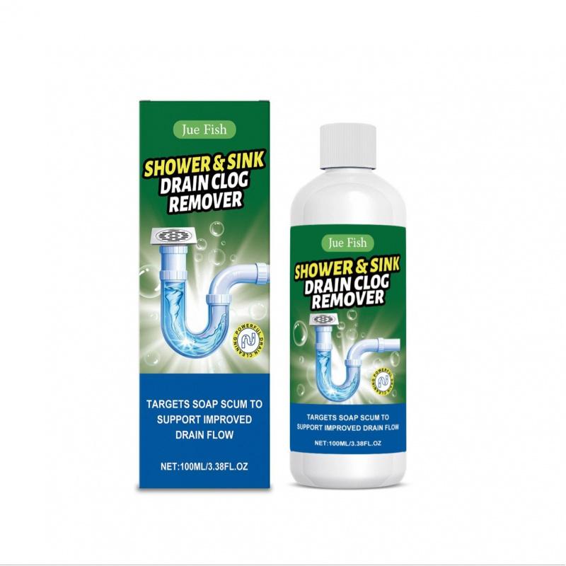 Powerful Drain Cleaner & Plunger Kit for Kitchen Sink & Shower, Hair & Grease Clog Remover, Effective & Safe Drain Unclogger for Home Use