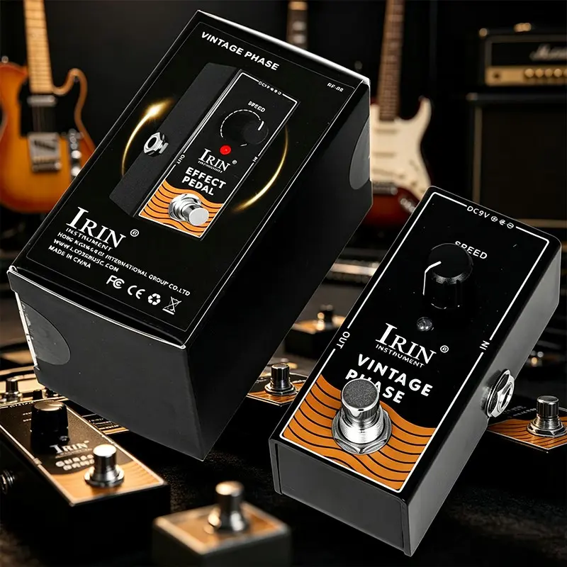 Classic VINTAGE PHASE Guitar Effect Pedal, Analog Phase Single Block Effects Unit, Warm Vintage Phaser Tone, Compact Stompbox for Electric Guitar Bass, Ideal Accessory for Studio Recording and Live Stage Performance, Guitar Pedals