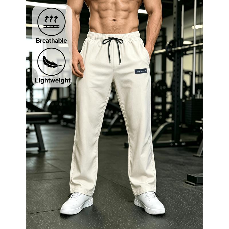 Men's Sports Quick Drying Casual Pants, Elastic Waistband, Can Be Straight or Leg Tied Casual Pants, with Adjustable Drawstring At The Hem, Suitable for Sports, Fitness, Running, and Daily Casual Wear