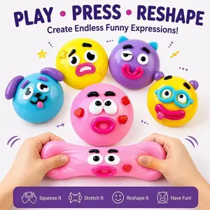 2026 New Interchangeable Dog Face Swap Squishy Toy, Soft Slow Rebound Plush Stress Relief Fidget, Fun Interactive Squeeze Toy, Lovely Holiday Gift for Dog Lovers