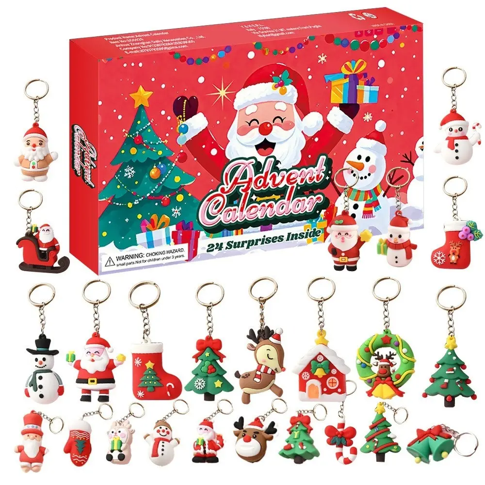 1 Set Christmas Countdown 24 Unique Cartoon Friendship Keychains, Creative Holiday Gifts, Perfect for Friends, Fun and Heartfelt Present Ideas