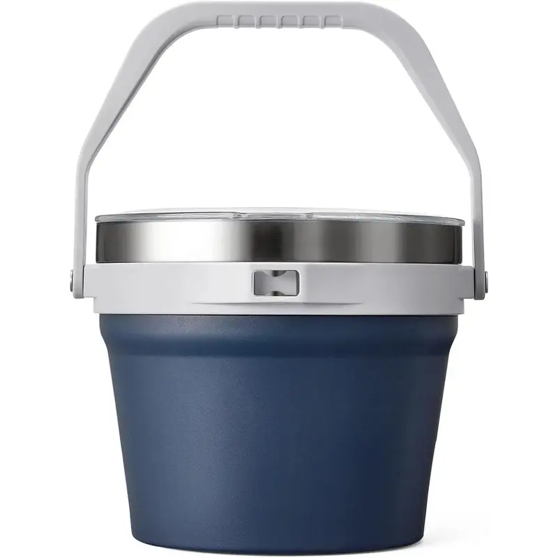 7L Insulated Ice Bucket with Lid & Bottle Opener, Double-Wall Vacuum Stainless Steel Beverage Bucket, Holds 6 Longnecks or 3 Bottles, Keeps Frozen Longer for Champagne & Large Parties (Navy), Holds 6 Bottles