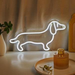dachshund shaped neon sign, cute dog design neon light, decorative light for home party festival, home room party supplies
