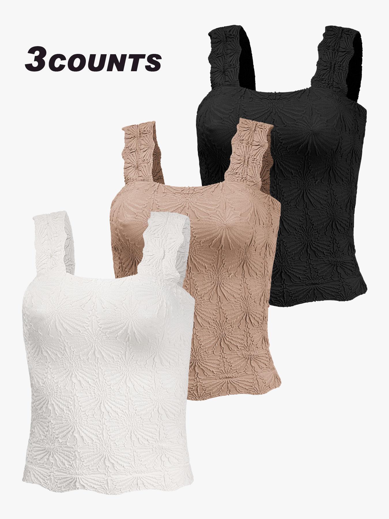 Women's Floral Embossed Sports Tank Top, Casual Solid Textured Sleeveless Sports Top for Yoga Gym Workout, Ladies Sportswear for All Seasons, Yoga Gym Activewear, Yoga Workout Vest