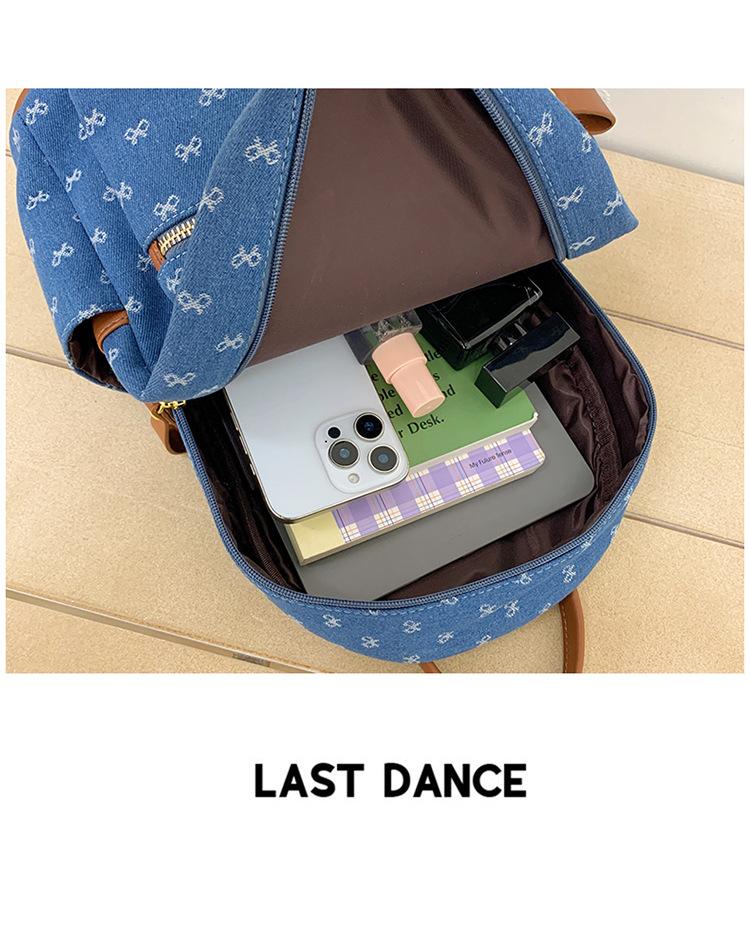 Korean-style fashionable trendy women's backpack, stylish and cute with a bow, student schoolbag, 2026 new model, cross-border women's bag