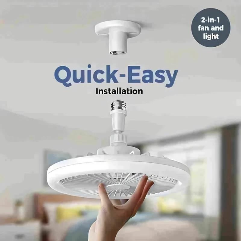 3 in 1 Ceiling Fan Light, E27 Socket Fan Light with Remote Control, Dual Function Cooling and Lighting Fan Light for Bedroom Living Home