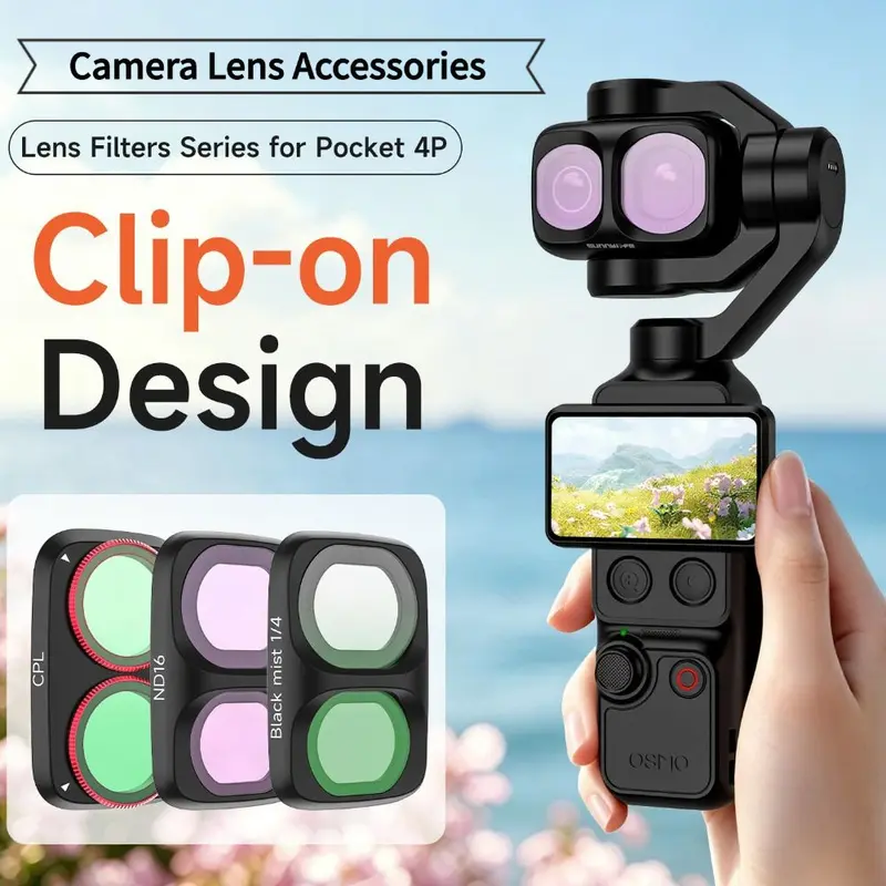 2026 New Arrival Optical Glass Lens Filters ND8/16/32/64 1/4 Black Mist Filters Kit  MCUV/CPL Lens Protector for DJI Osmo Pocket 4P Gimbal Camera Accessories