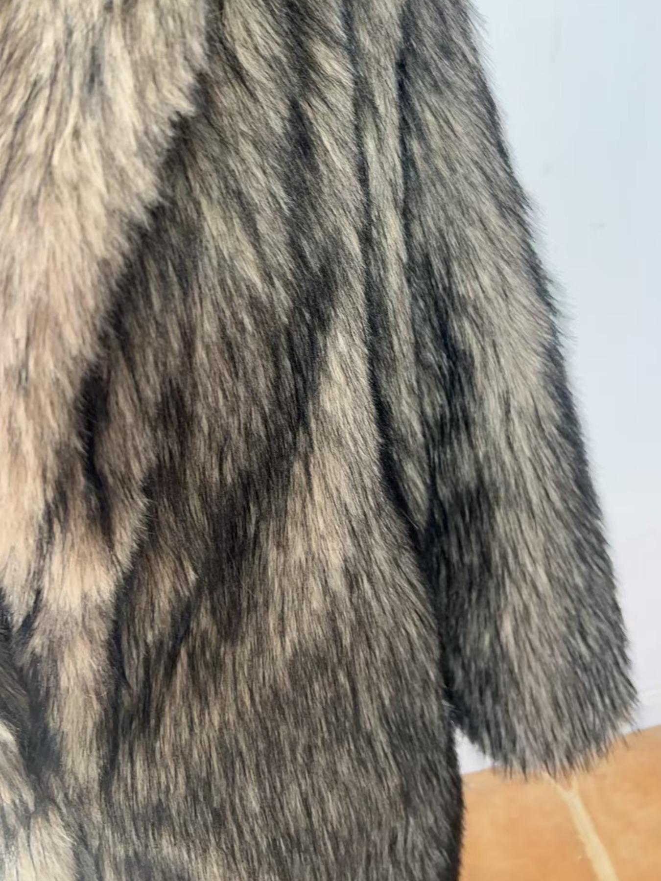 Women's Solid Color Open Faux Fur Coat, Loose Fit Jacket, Elegant Long Sleeve Waterfall Collar Outerwear for Fall & Winter, Women's Clothing for Daily Wear, Clothing for Women