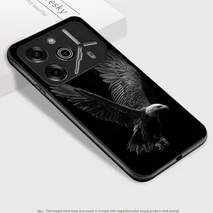 Soaring eagle pattern design suitable for Tecno Pova 6 Pro/SPARK 30C/SPARK 50 Hard Case Glass texture Simple design Phone Case