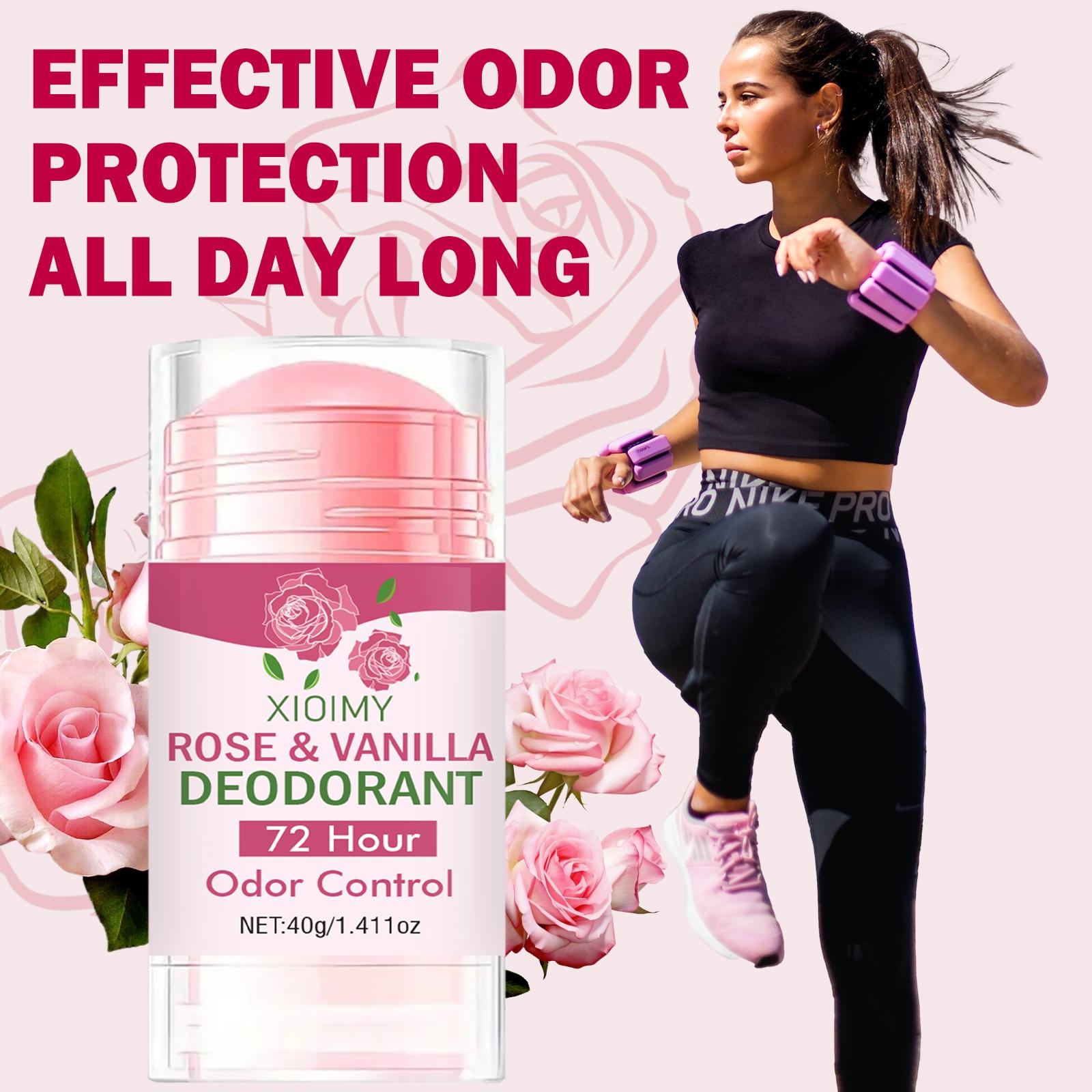 40g Rose Deodorant Stick with Vanilla & Hyaluronic Acid, Long-Lasting Nourishing Freshness, Suitable for Underarms, Body, Intimate Areas