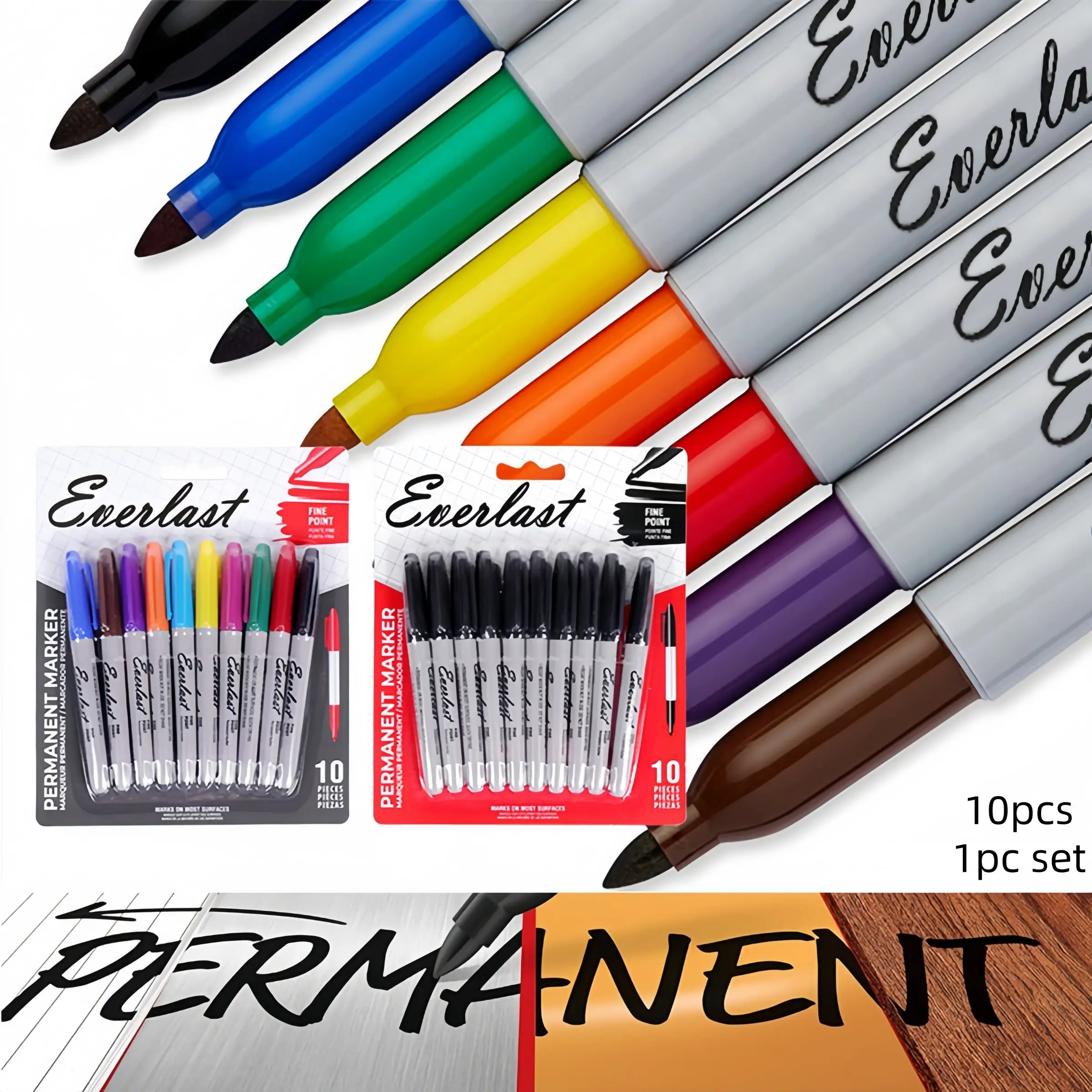 Permanent Marker Set, Anime Drawing Pen, Alcohol-Based Waterproof Color Pens, Fine Tip, Durable, Multi-Surface Use, Classroom, Office, Kitchen, Unique Pens, Bulk Markers, Coloring Supplies