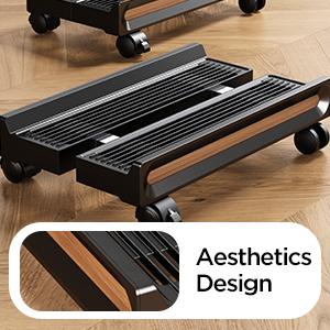 FULKUN PC Tower Stand with Wheels Adjustable Mobile CPU Stand Ventilated Computer Tower Stand for Floor Use Locking Caster Wheels 100LB Load Capacity