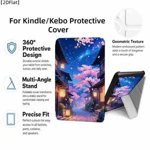 For Kindle/Kobo/Tolino Case, with stand Night Sky Cherry Blossom Lane Lights for New Kindle 11Th 2019, for Kindle 11th Generation Case for Kindle 11Th (2022/2024), 6-Inch, 7-Inch Kindle Paperwhite 12Th Generation 2024 Vision Color (2024) /Vision 6 (2021）/