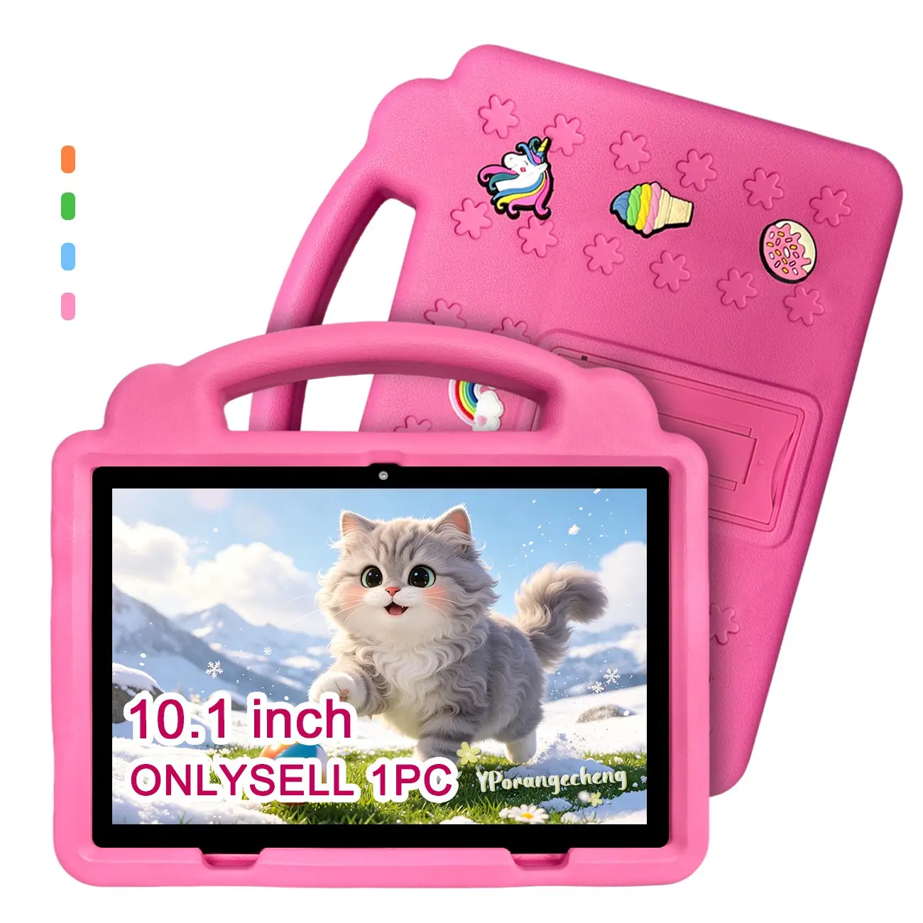 #SummerFinds #entertainment tablet 10.1 Inch Android Tablet for Kids & Students, Touch Screen for Study & Entertainment, 5G High-Speed WiFi, Dual Cameras with Shockproof Case, Blue Pink Green Orange, Ideal for School & Home, USB Cable Included, No Power A