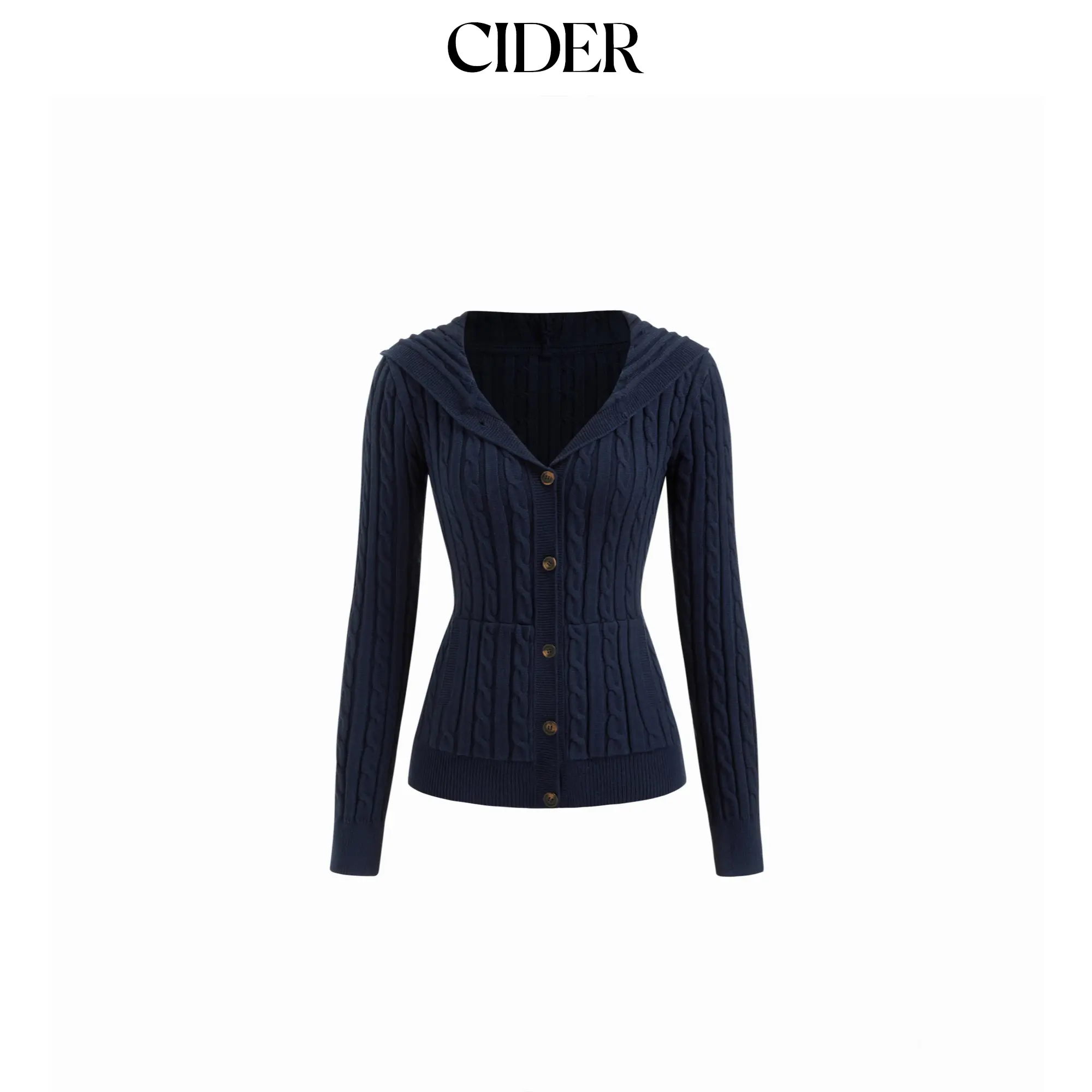 Cider Cable Knit Hooded Long Sleeve Cardigan SummerFinds