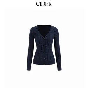 Cider Cable Knit Hooded Long Sleeve Cardigan SummerFinds