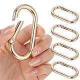 【Black Friday】5 Pcs Oval Carabiner Snap Clips, Metal Spring Snap Hooks, Trigger Snap Hooks, Heavy-Duty Oval Dog Tag Clips for Bags, Purses, Keychains, Bag Buckle Replacement