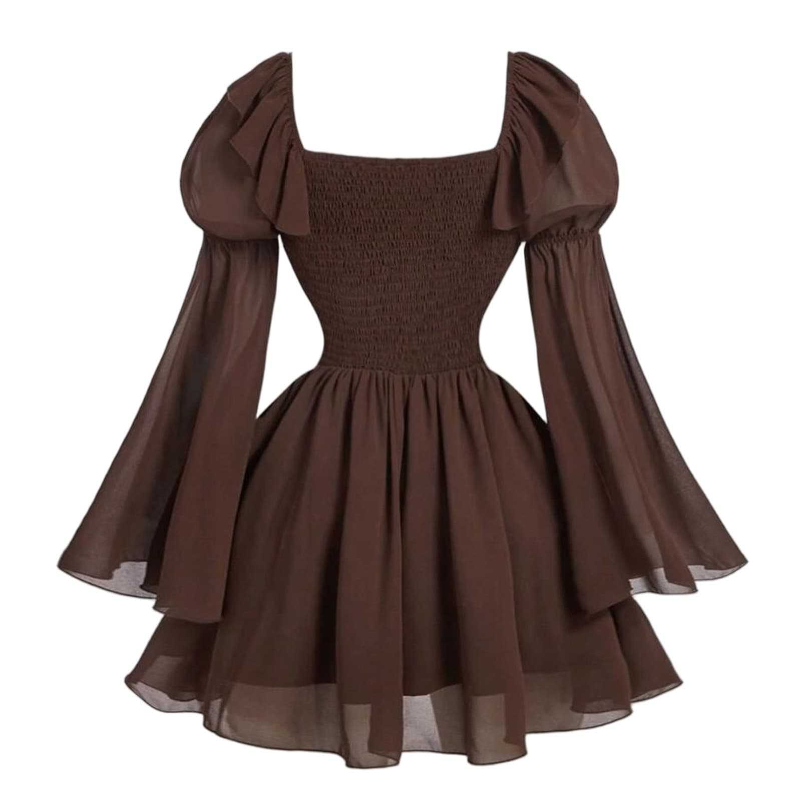 Renaissance Period Medieval New Long Sleeved Women's Bubble Sleeve Dress Halloween Fashion Retro New Party Waist Cinched Skirt