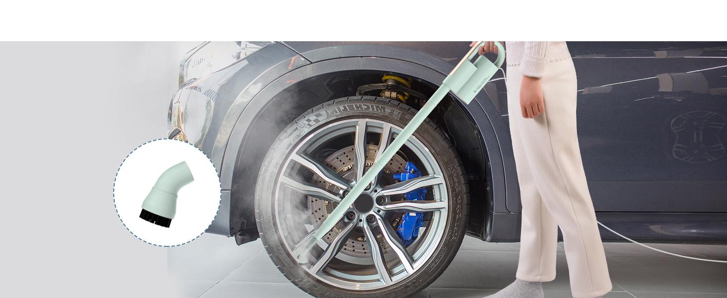 Steam Mop & Detachable Handheld Cleaner, 250ml 1200W Powerful Floor Steamer, 3 Adjustable Levels for Carpet Laminate Hardwood Grout, Carpet Glider, 7 Multi-purpose Accessories & 2 Pads