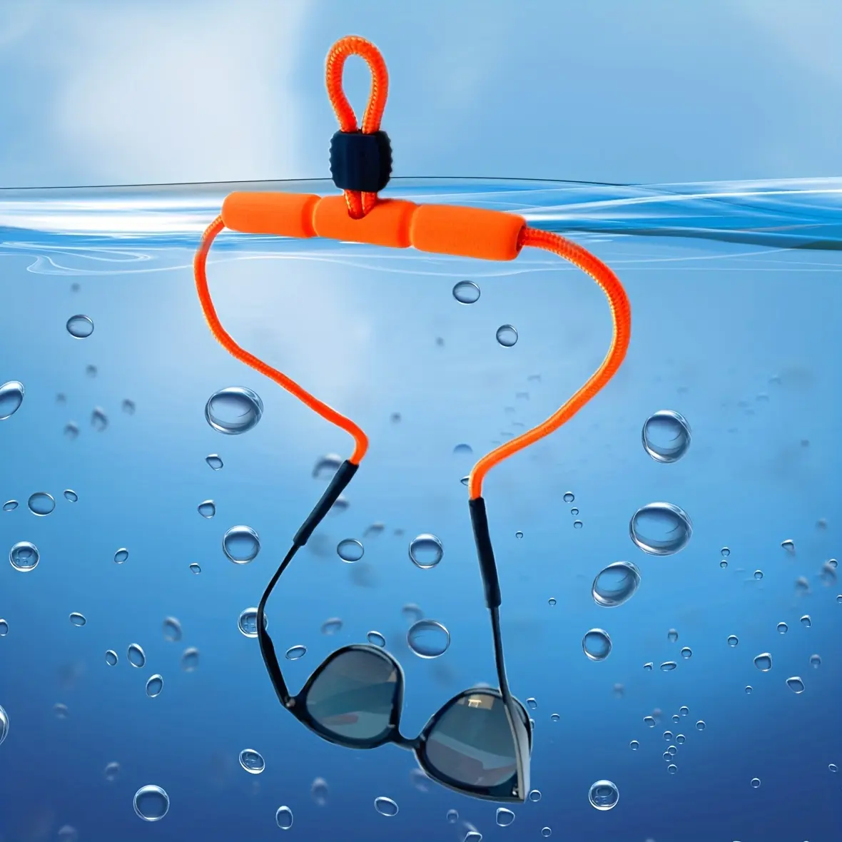 Adjustable EVA Tube Anti-Loss Glasses Strap for Water Sports, Anti-Drop Sunglasses Chain Lanyard for Swimming, Beach, Snorkeling and Floating Activities