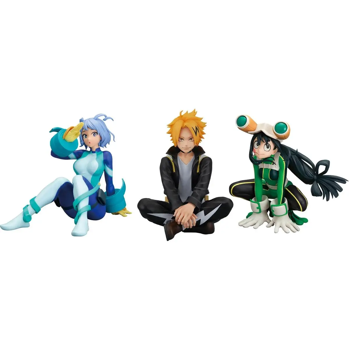 My Hero Academia Anime Character Action Figures - Hadou Nejire, Kaminari Denki, Asui Tsuyu Seated Pose Model Collection Dolls, Toy Gift for Anime Fans