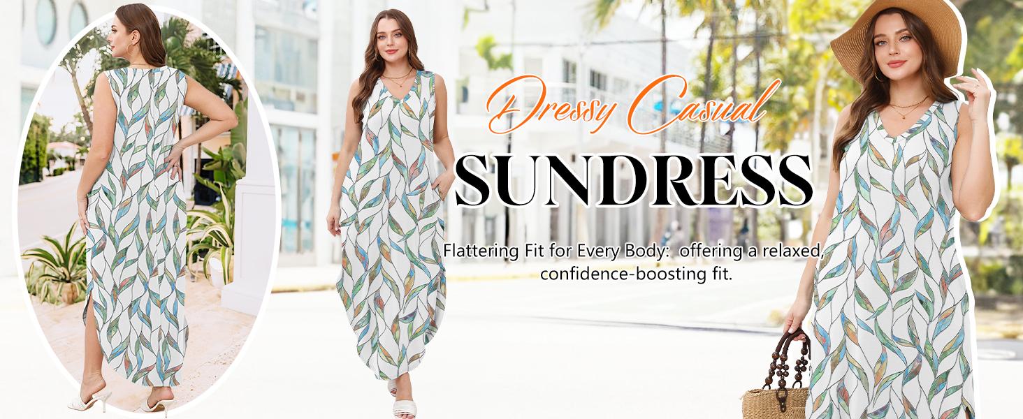 WIHOLL Summer Casual Floral Dresses Maxi Dress Vacation Beach Sundresses 2025 with Pockets SpringStatements WIHOLL Summer Casual Floral Dresses Maxi Dress Vacation Beach Sundresses 2025 with Pockets SpringStatements