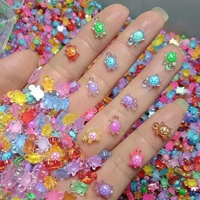 200pcs Mini Resin Turtles,Luminous Turtle Decoration, Miniature Turtle Figurine for DIY Garden Decoration, Glow In The Dark, Decoration Items, Room Decor