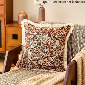 Moroccan style pillow geometric cushion sofa back bed head pillow waist pillow core-free cotton and linen fabric pillow cover