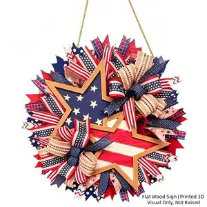 250th Anniversary Patriotic Wreath, Blue Front Door Decoration, All-Weather Farmhouse Outdoor Wreath, Holiday Decor