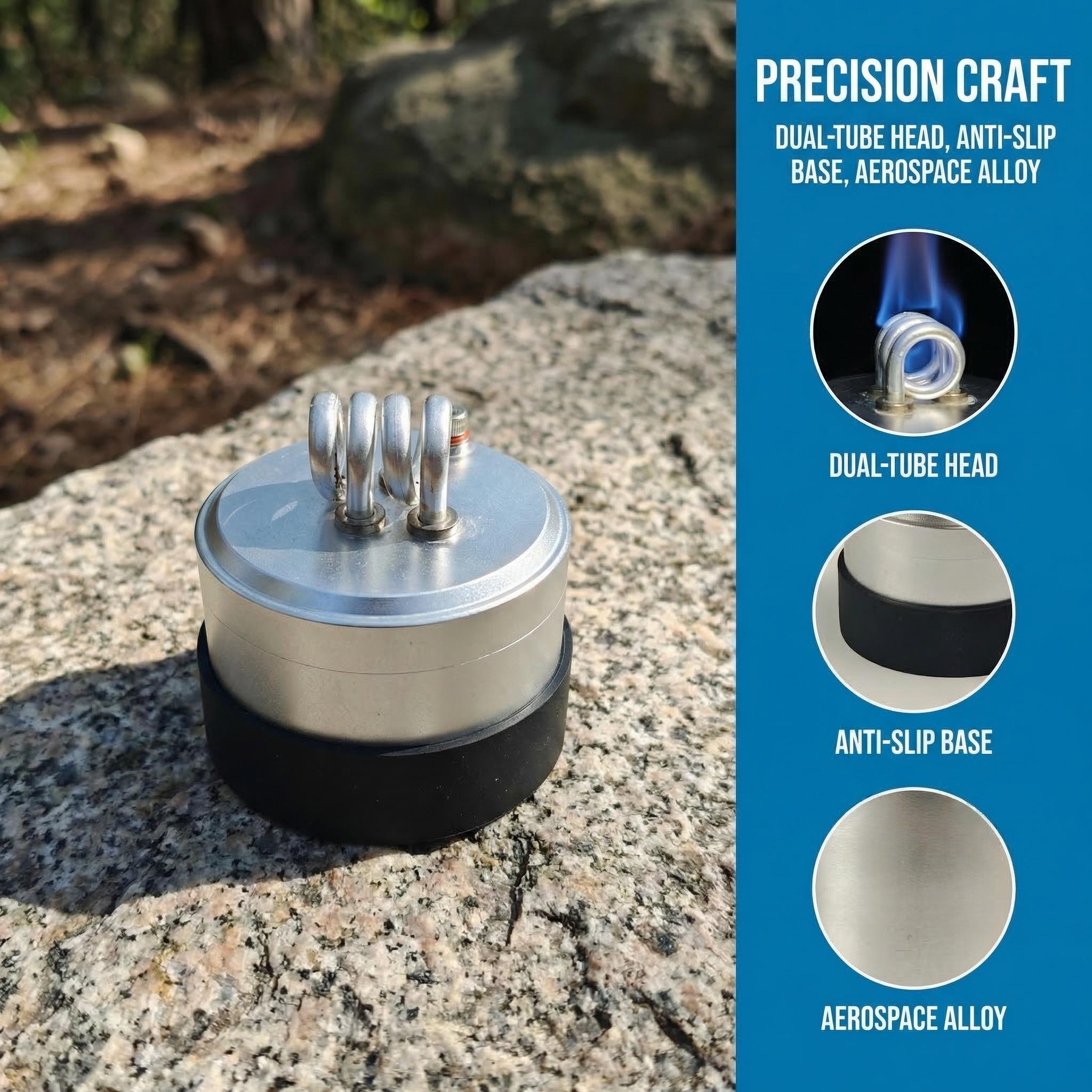 Upgraded Dual Burner Alcohol Stove Portable Self Pressurized Camping Stove for Backpacking Hiking Survival Gear High Efficiency Outdoor Cooking Equipment Great Gift for Men