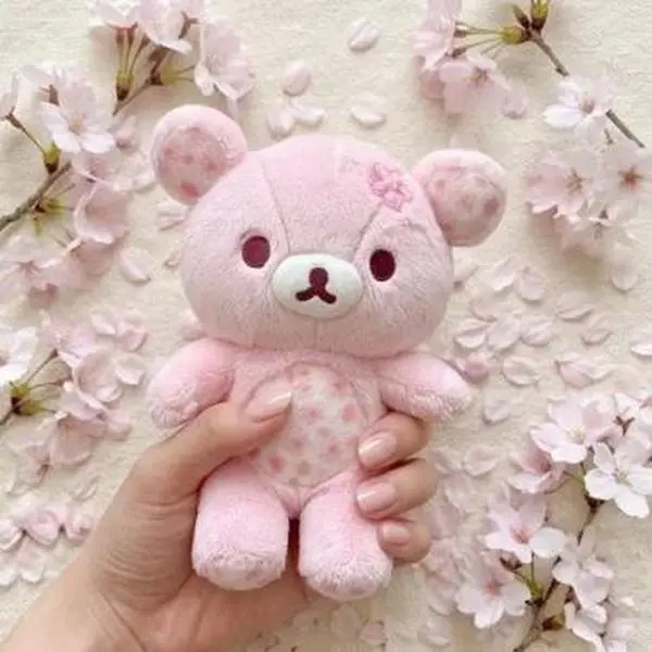 Cherry Blossom Rilakkuma Plush Toys 30/40/50cm Rilakkuma Stuffed Doll Bear Home Decor Toys Kids Dolls Adorably Birthday Gifts