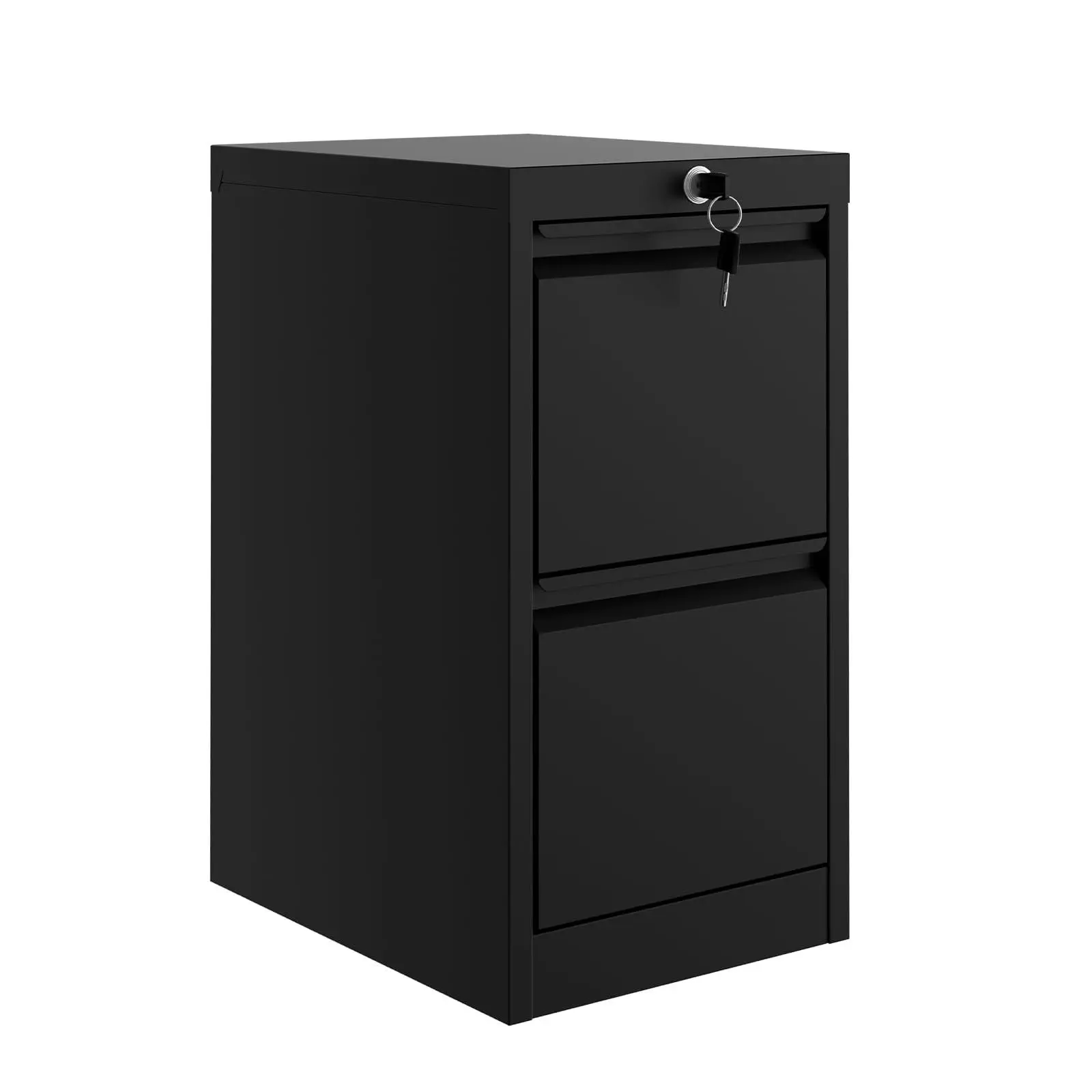 2-Drawer Vertical Metal File Cabinet with Security Lock, Single Unit Letter/Legal Size Document Storage Organizer, Heavy Duty for Home Office, Requires Assembly, Heavy Duty Base, Rectangular