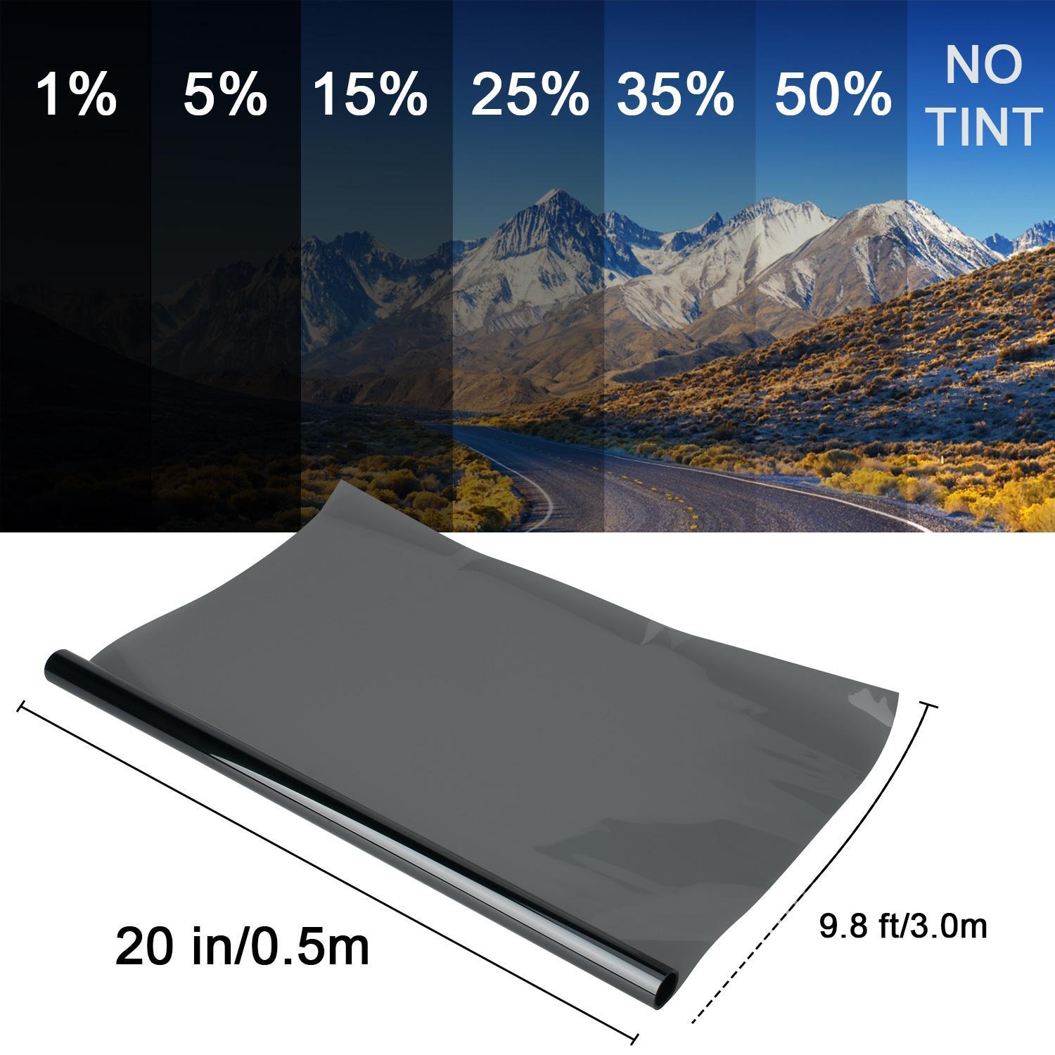 300/600CM Uncut Roll Window Tint Film 1% 5% 15% 20% 35% 50%  VLT Window UV Blocking and Privacy Film for Car Home Office Glass
