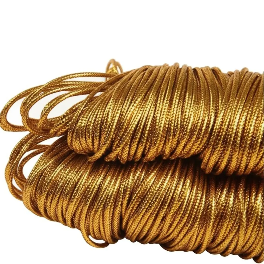 2 Rolls (2000cm) /silver Color Non-Elastic Thread, Metal Glitter Rope, Ideal for Decoration, Gift Wrapping, Craft Making, Jewelry, Christmas Decor