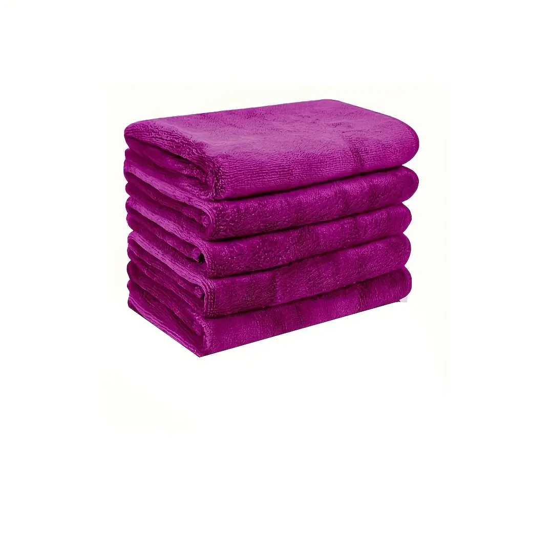 5pcs/set Packs Soft Towel Quick Drying Face Cleaning Towel Face Cloths Reusable Makeup Remover Cloths Microfiber Facial Cloths For Washing Face Makeup Washcloths Wine Red