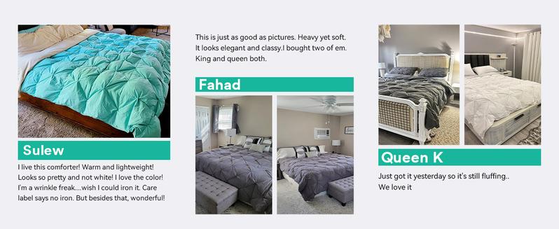 【Three Geese Feather Down Pinch Pleat duvet 】All seasons Five-star hotel quality Fluffy and breathable Goose Down duvet - 100% Cotton Outer, Ethically Sourced Feathers, All-Season Quilt,Machine Washable,weighted blanket,self-care-#TikTokShopStockUp