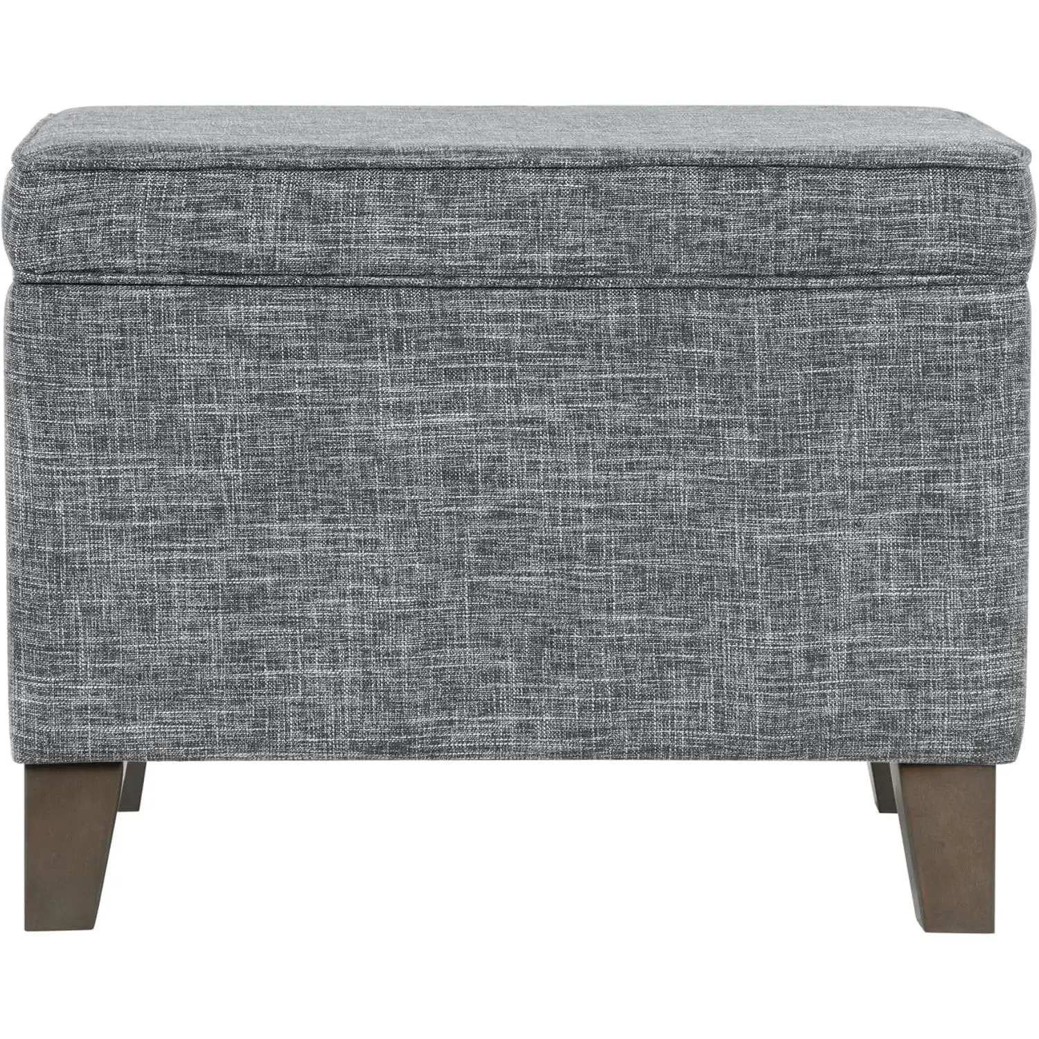 24 in Modern Medium Square Storage Ottoman - Grey, Fabric Cover, Without Arms, Requires Assembly