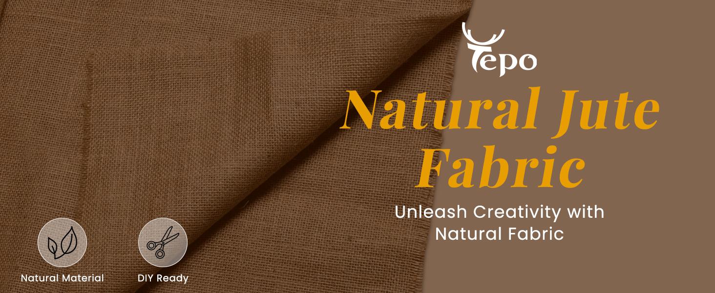 Tepo Burlap 25" x 15 Feet (5 Yards) – Natural Jute for, Wrapping, and Decorations - Eco-Friendly Multipurpose High-Density for Home,, and Rustic Wedding