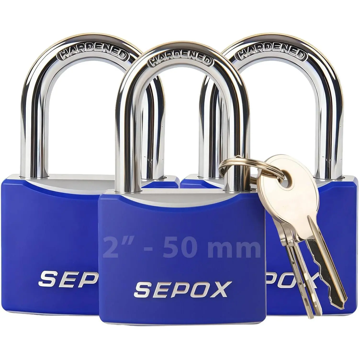 ® Duty Padlock – 2", All-Waterproof Lock with Blue Cover & 2 Keys for Gate, Fence, Chain, Locker, Toolbox & Shed