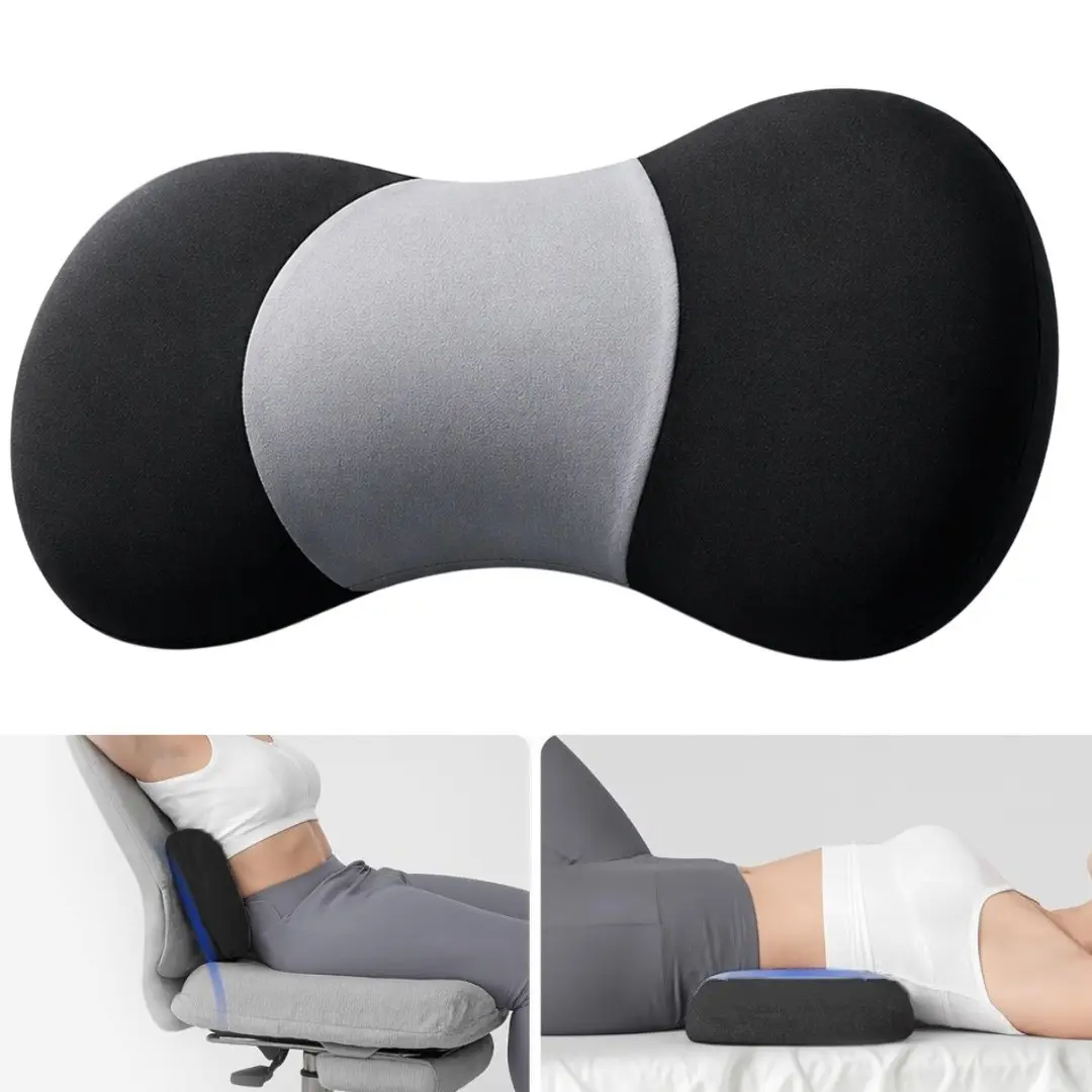 Lumbar Support Pillow for Sleeping,Memory Foam Lower Back Uncomfortable Relief Bed Rest Support Pillows for Car Bed,Couch,Waist Support Care Cushion,Bed Backrest Cushion